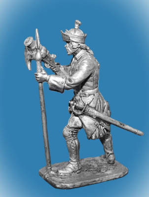 Картинка 269. Оловянный солдатик Петровский бомбардир, 1710 г., 54 мм  от магазина Масштаб