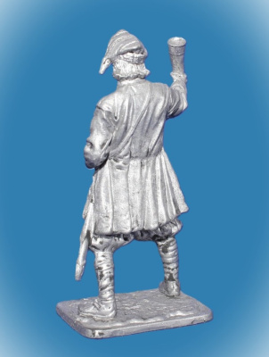 Картинка 302 Оловянный солдатик Княжеский дружинник с рогом. Русь, 10 в, 54 мм  от магазина Масштаб