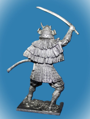 Картинка 119. Оловянный солдатик Самурай в соломенной накидке, 16 век, 54мм  от магазина Масштаб