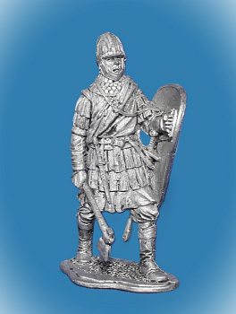Картинка 104. Оловянный солдатик Ратник новгородского ополчения, 2-я пол. 14 в., 54мм  от магазина Масштаб