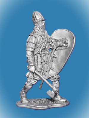 Картинка 104. Оловянный солдатик Ратник новгородского ополчения, 2-я пол. 14 в., 54мм  от магазина Масштаб