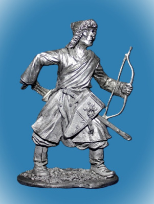 Картинка 010. Оловянный солдатик Монгольский лучник, 13 век  от магазина Масштаб