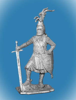 Картинка 223. Оловянный солдатик Германский рыцарь, 2-я пол. 13 в, 54мм  от магазина Масштаб
