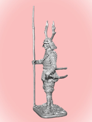 Картинка 128. Оловянный солдатик Самурай с копьём яри, 1600 г., 54мм  от магазина Масштаб