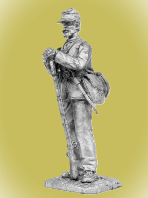 Картинка P-404 Рядовой Федеральной армии. 1861-1865 гг., 54 мм, металл  от магазина Масштаб