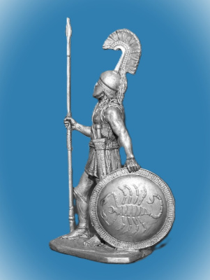 Картинка 208. Оловянный солдатик Спартанский гоплит, 480 год до н.э., 54мм  от магазина Масштаб