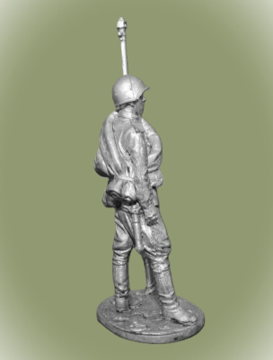 Картинка WWII-063 Красноармеец с противотанковым самозарядным ружьём ПТРС, 1943-45 гг. СССР, 54 мм.  от магазина Масштаб