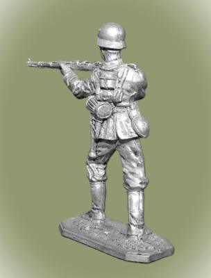 Картинка VNT-01 Оловянный солдатик Немецкий пехотинец с винтовкой Mauser 98, 1944-45гг., 54мм  от магазина Масштаб