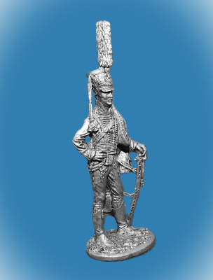 Картинка 025. Оловянный солдатик Обер-офицер гусарского полка. Россия, 1809-11 гг., 54мм  от магазина Масштаб
