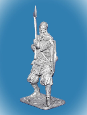 Картинка 309.Оловянный солдатик  Варяг с большим топором. Русь, 10 век, 54 мм  от магазина Масштаб