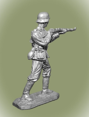 Картинка VNT-01 Оловянный солдатик Немецкий пехотинец с винтовкой Mauser 98, 1944-45гг., 54мм  от магазина Масштаб