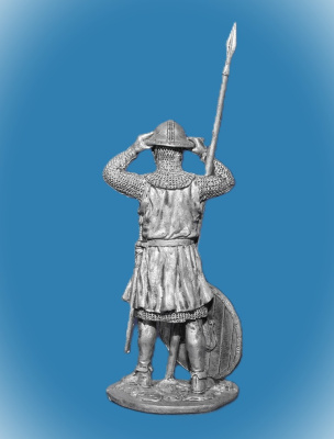 Картинка 076. Оловянный солдатик Европейский пехотинец, 14 век, 54мм  от магазина Масштаб