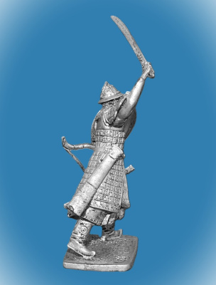 Картинка Horde-04 Оловянный солдатик Монгольский воин с саблей, 13 век, 54 мм.  от магазина Масштаб