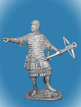 Картинка 018. Оловянный солдатик Немецкий арбалетчик, нач. 14 века  от магазина Масштаб
