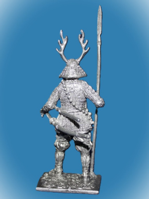 Картинка 128. Оловянный солдатик Самурай с копьём яри, 1600 г., 54мм  от магазина Масштаб
