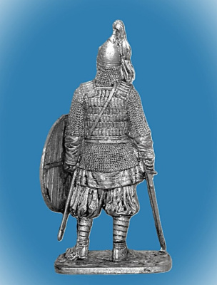 Картинка 276. Оловянный солдатик Воин княжеской дружины. Русь, 10 в., 54 мм  от магазина Масштаб