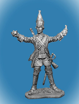 Картинка 035. Оловянный солдатик Русский гренадер Драгунского полка 1732-1774гг, 54мм  от магазина Масштаб