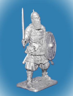 Картинка 306. Оловянный солдатик Варяжский дружинник. Русь, 10 век, 54 мм  от магазина Масштаб
