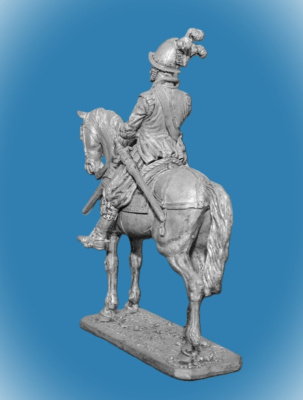 Картинка 091. Оловянный солдатик Европейский конный аркебузир, 1600 г., 54мм  от магазина Масштаб