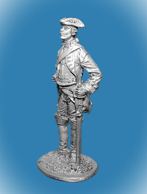 Картинка 028. Оловянный солдатик Рядовой кирасирского полка, 1732-42, 54мм  от магазина Масштаб