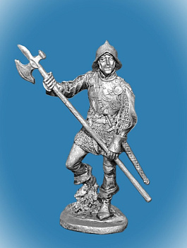 Картинка 073. Оловянный солдатик Немецкий пеший воин, 1500 г., 54мм  от магазина Масштаб