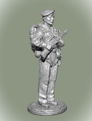 Картинка WWII-085 Оловянная фигура Краснофлотец парашютист-десантник, 1941г. СССР,  54мм  от магазина Масштаб