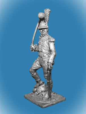 Картинка 044. Оловянный солдатик Офицер шевалежерского полка 1811-1814гг, 54мм  от магазина Масштаб