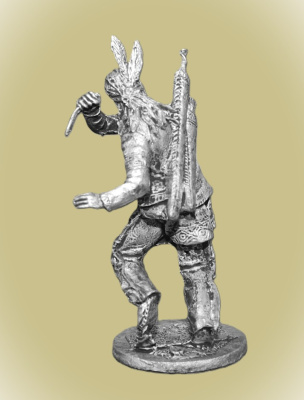 Картинка WW-11 Оловянный солдатик Индеец с ножом, 54 мм.  от магазина Масштаб