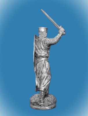 Картинка 098. Оловянный солдатик Европейский рыцарь, конец 12 века, 54мм  от магазина Масштаб