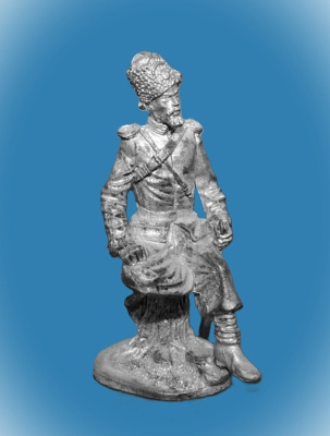 Картинка 036. Оловянный солдатик Хорунжий Оренбургского казачьего полка, 1890, 54мм  от магазина Масштаб