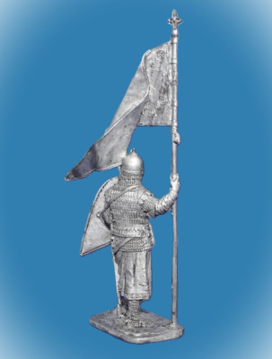 Картинка 244. Оловянный солдатик Русский дружинник со стягом, 13 в, 54мм  от магазина Масштаб