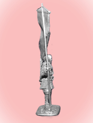 Картинка 183. Оловянный солдатик Японский воин-монах с флагом, 1185 г, 54мм  от магазина Масштаб