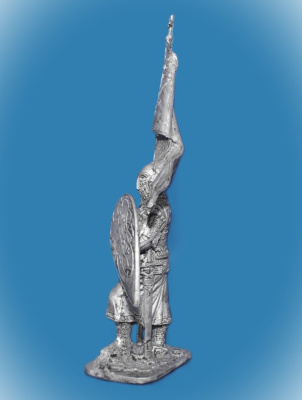 Картинка 244. Оловянный солдатик Русский дружинник со стягом, 13 в, 54мм  от магазина Масштаб