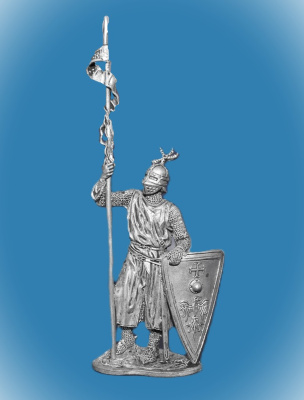 Картинка 112. Оловянный солдатик Западноевропейский рыцарь, конец 12–нач.13 в, 54мм  от магазина Масштаб