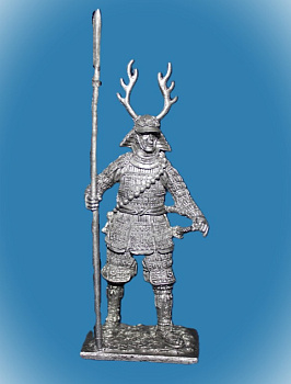 Картинка 128. Оловянный солдатик Самурай с копьём яри, 1600 г., 54мм  от магазина Масштаб