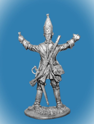 Картинка 035. Оловянный солдатик Русский гренадер Драгунского полка 1732-1774гг, 54мм  от магазина Масштаб