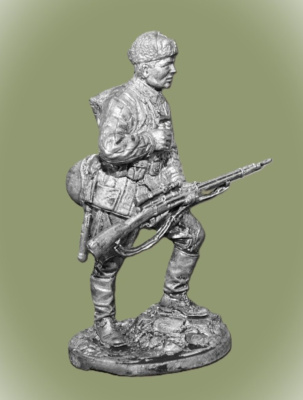 Картинка WWII-003 Оловянный солдатик Cнайпер Василий Зайцев. 1942 г. СССР, 54 мм  от магазина Масштаб