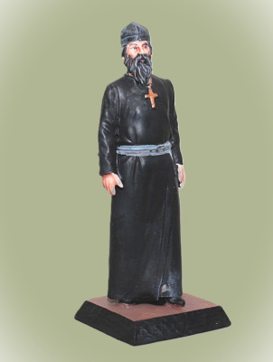 Картинка MMW0043clr Оловянная окрашен. миниатюра Монах Чернец, Русь, 13в, 54 мм  от магазина Масштаб
