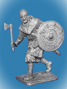 Картинка 305. Оловянный солдатик Воин варяжской дружины. Русь, 10 век, 54 мм   от магазина Масштаб