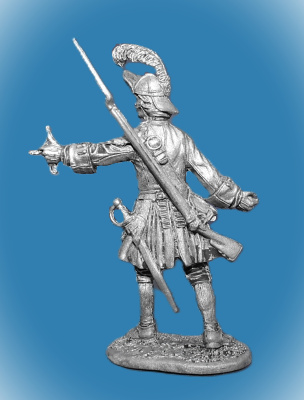 Картинка 081. Оловянный солдатик Русский гренадер ,1720г, 54мм  от магазина Масштаб