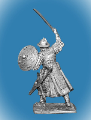 Картинка Horde-04 Оловянный солдатик Монгольский воин с саблей, 13 век, 54 мм.  от магазина Масштаб