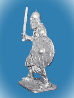 Картинка 306. Оловянный солдатик Варяжский дружинник. Русь, 10 век, 54 мм  от магазина Масштаб