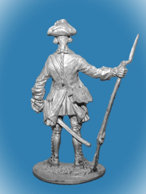 Картинка 026. Оловянный солдатик Фузелёр армейской пехоты. Россия, 1732-42 гг., 54мм  от магазина Масштаб