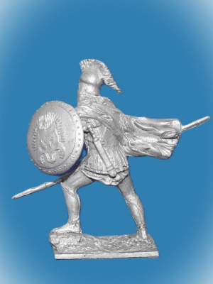 Картинка 005. Оловянный солдатик Греческий гоплит с пикой, 5 век до н.э.  от магазина Масштаб