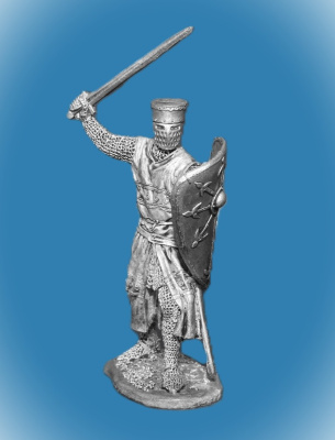 Картинка 098. Оловянный солдатик Европейский рыцарь, конец 12 века, 54мм  от магазина Масштаб