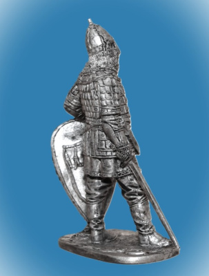 Картинка 243. Оловянный солдатик Русский знатный воин, конец 13-14 в, 54мм  от магазина Масштаб