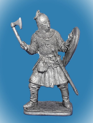 Картинка 340 Оловянный солдатик Русский ратник с топором, 54 мм  от магазина Масштаб