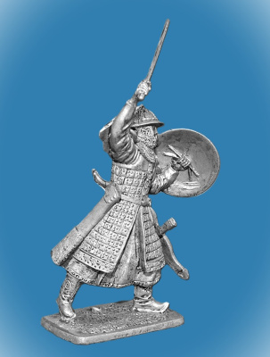 Картинка Horde-04 Оловянный солдатик Монгольский воин с саблей, 13 век, 54 мм.  от магазина Масштаб