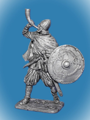 Картинка 215. Оловянный солдатик Викинг с рогом, 9-10 вв., 54мм  от магазина Масштаб