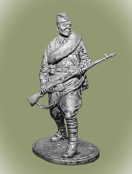 Картинка WWII-027 Оловянная миниатюра Рядовой Стрелковых частей Красной Армии, 1941-43 гг. СССР  54 мм.  от магазина Масштаб